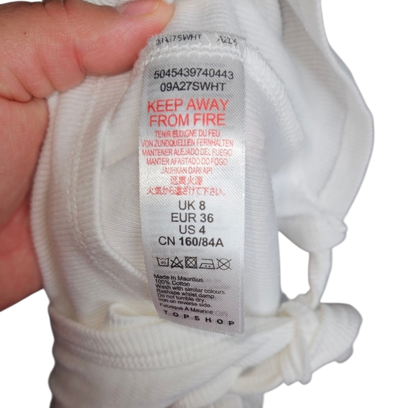 Topshop Short Sleeve Ribbed Ballet Wrap Top, Size 4, White, NWOT - Picture 6 of 7